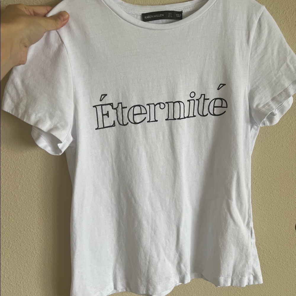 Karen Millen white tee cotton
